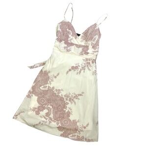 Vintage‎ Forever 21 Cotton Sun Dress Lace Print Cream Size S
